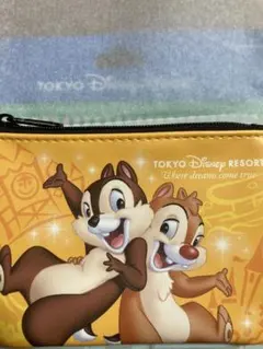 チケット柄ポーチ　チップとデール