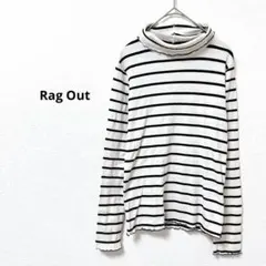 Rag Out ラグアウト　ボーダー柄　タートルネック　メロウ　トップス 綿混