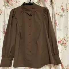 Dazyブラウン 長袖シャツ フリル付きのサムネイル