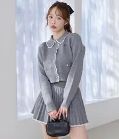 NICE CLAUP グレー ニットセットアップ