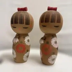 花柄こけし人形 2体セット