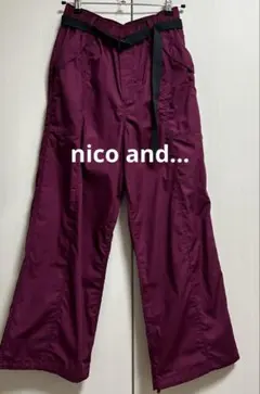 nico and… DLYチルイージーパンツ　ベルト付き プラム　ボルドー