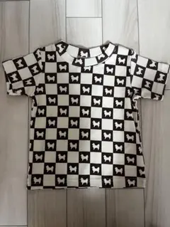 Moffy Stella 犬柄 チェッカー Tシャツ 90