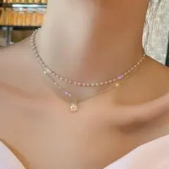 ２連パール　ネックレス　激カワ　韓国　女　セール　最安値　調整可