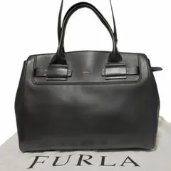 美品✨フルラ　ラッキー　ショルダーバッグ　2way　ブラック　本革　サッチェルのサムネイル