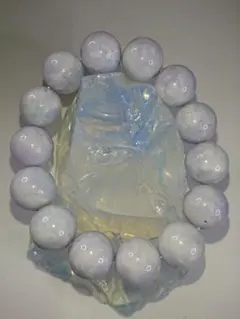 最高級糸魚川 ヨシオ産 ラベンダー翡翠 １５ｍｍ×１４珠 大珠ブレスレット