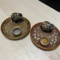 象の形の装飾香炉 2個セット