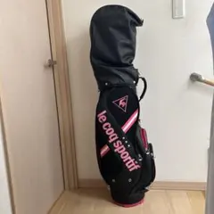 le coq sportif キャディバッグ ブラック ピンク