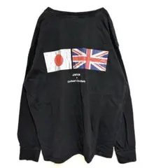 【LYFT】バックプリント ロゴ ロングTシャツ ブラック 綿100% XL