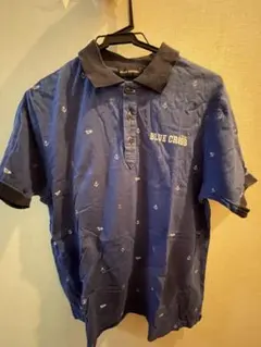 BLUE CROSS ネイビー アンカー柄 ポロシャツ LL