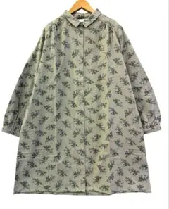 起毛シャツワンピース　グレー