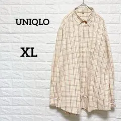 【ユニクロ】XL 大きいサイズ　チェック柄　長袖シャツ　オーバーサイズ　ブラウス