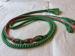 緑とピンクの帯締め