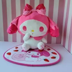 マイメロディ ぬいぐるみ 特大 いちご　＆　マット付き