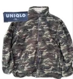 紺タグ 90s old uniqlo リバーシブル カモフリース ドローコード