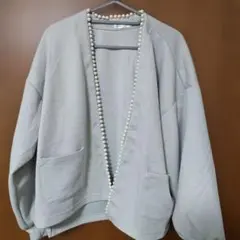 グレーのオープンフロントカーディガン Lサイズ