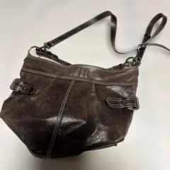 ダークブラウン レザーショルダーバッグ
