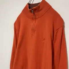 古着　ノーティカ　刺繍ワンポイント　ハーフジップ