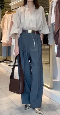 Whim Gazette スラックス パンツ ワイドタック サイズ36