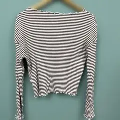 Discoat ボーダー リブカットソー 長袖 M