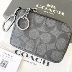 【新品】COACH メンズ コインケース Lジップ シグネチャー