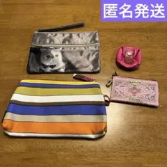 未使用品 USED品 まとめ売り ポーチ 小物入れ 猫 メイクポーチ 4点
