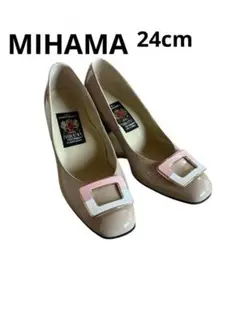 【美品】MIHAMA エナメルフラットシューズ シルバーバックル 24㎝ ☆ MIHAMA エナメルフラットシューズ ( シルバーバックル付き