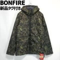新品タグ付き BONFIRE ジャケット 中綿入り ロゴ フード 迷彩 カモフラ