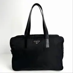 極美品 PRADA プラダ トートバッグ ミニボストンバッグ ナイロン レザー