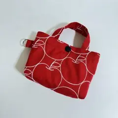 No.1109 ミニトートバッグ　布小物　りんご刺繍　ハンドメイド