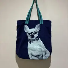 OLD NAVY トートバッグ 犬 プリント ネイビーのサムネイル