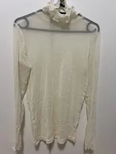 アイボリー シースルーハイネックトップス F シアートップス