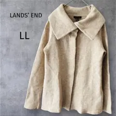 ランズエンド コート ベージュ レディース XL ウール混 LL