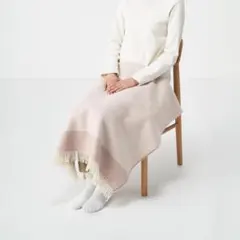 無印良品 ウール　100% ブランケット ひざ掛け　ピンク 80×130cm