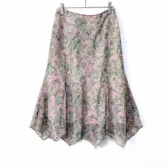 2119 ジュディ ペイズリー柄 ひざ丈スカート ギザギザデザイン 総柄のサムネイル