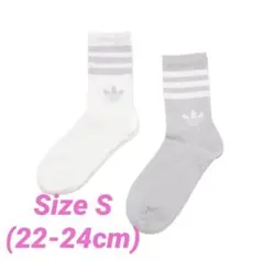 アディダスオリジナルス ミッドカット クルーソックス22-24cm シルバー