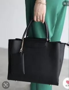 【Oggi掲載】ショルダーバッグ ハンドバッグ 軽量 レザー 2wayブラック