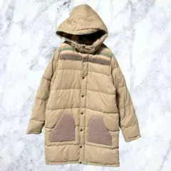 12843 TITICACA ダウンコート ロング M ベージュ エスニック