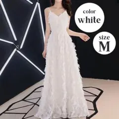 フェザードレス ウェディング ロング 結婚式 前撮 二次会 パーティー ワンピ