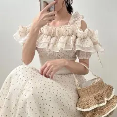 MAJESTIC LEGON ミルフィーユフリルコルセットワンピ S