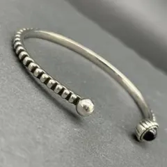 オニキス シルバー 925 刻印 バングル ブレスレット 銀 シンプルのサムネイル