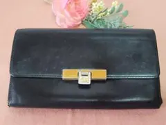 【SONIA RYKIEL】長財布 ブラック レザー フラップ式 ヴィンテージ品のサムネイル
