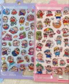 クレヨンしんちゃん水入りシール2枚　ボンボンドロップシール