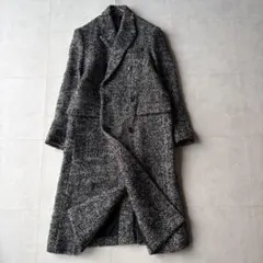 ミラオーウェン Mila Owen ヘリンボーン ダブル ロングコート 黒 1