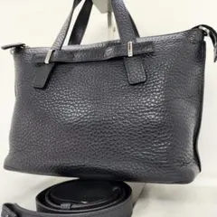 【良品】フルラ ジョーヴェ 2way ショルダー バッグ ブラック系 レザー