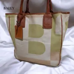BALLY トートバッグ キャンバス ロゴデザイン ベージュ系 レザーのサムネイル