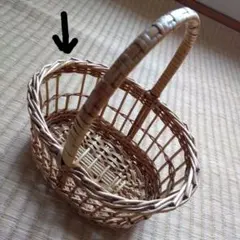天然素材オーバル型バスケット