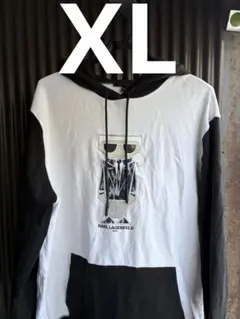 KARL LAGERFELD フード付きパーカー ホワイト/ブラックXLのサムネイル