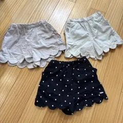 プティマイン ショートパンツ　3点セット　100 ピンク　ベージュ　ハート