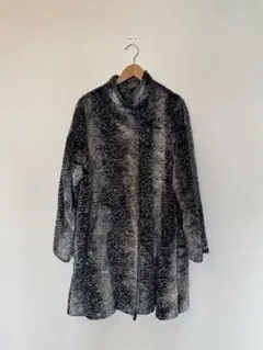 ロングコート ブラック グレー　フェイクファー　ファーコート